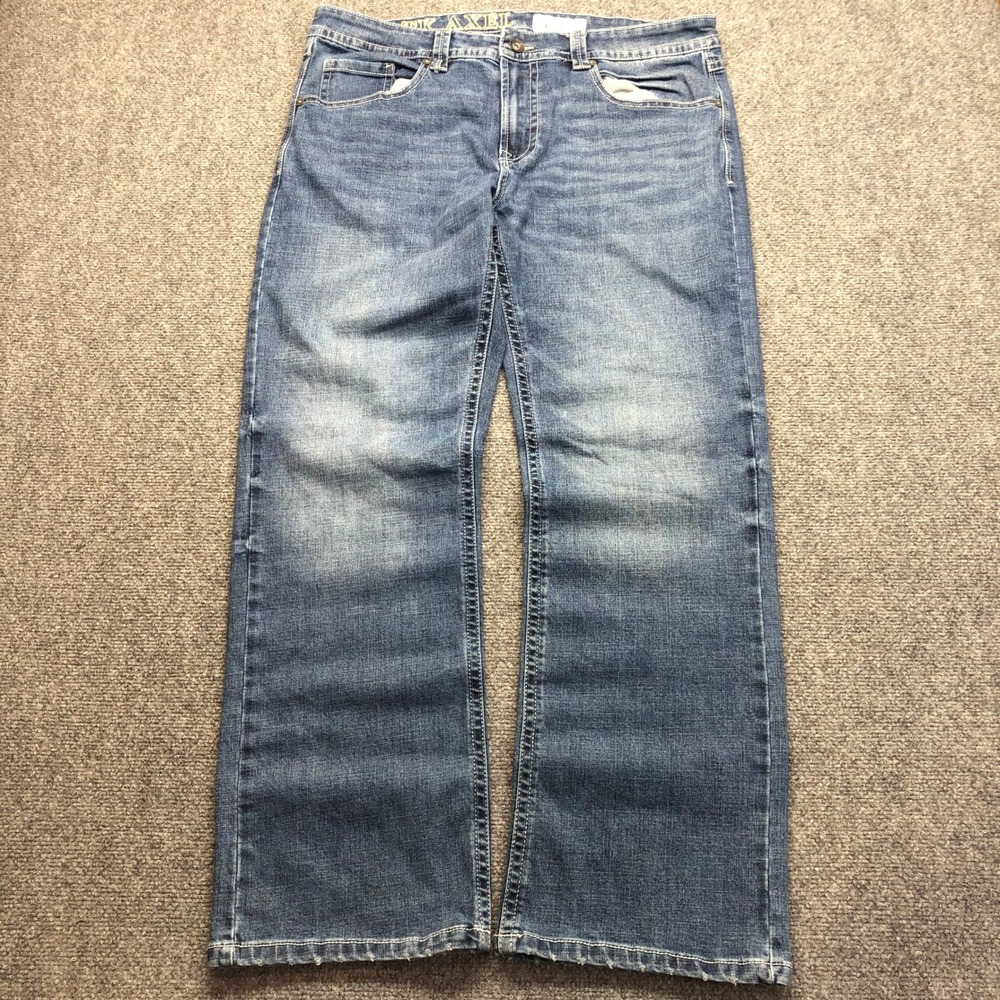 TK Axel Mens Slim Bootcut Jeans Medium Wash Denim 36x32